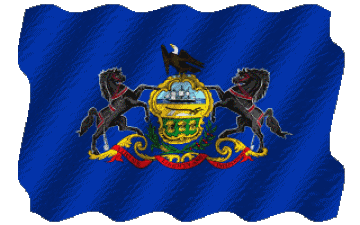 Waving Pennsylvania U.S.A - States America Flags 