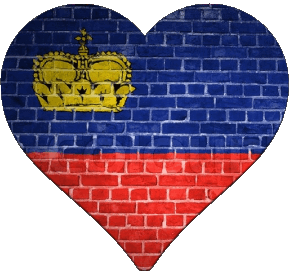 Corazón Liechtenstein Europa Banderas 