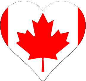 Coeur Canada Amériques Drapeaux 