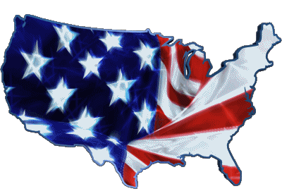 carte U.S.A - National Amériques Drapeaux 