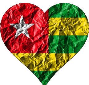 Cuore Togo Africa Bandiere 