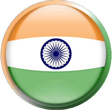 Round India Asia Flags 