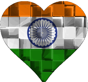 Cuore India Asia Bandiere 