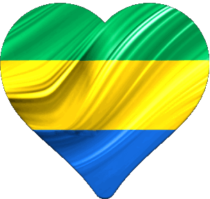Cuore Gabon Africa Bandiere 