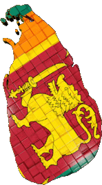 Carte Sri Lanka Asie Drapeaux 