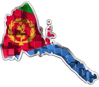 Karte Eritrea Afrika Fahnen 