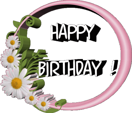 021 Transparent Background Floral Happy Birthday English Messages 