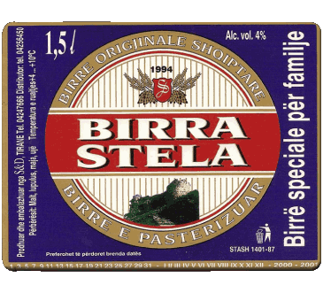 Stela Albania Cervezas Bebidas 