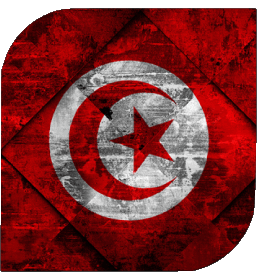 Quadrato Tunisia Africa Bandiere 