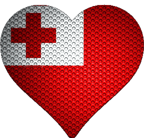 Heart Tonga Oceania Flags 