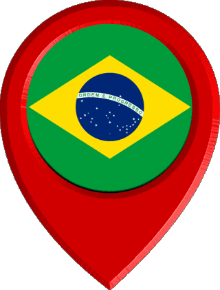 Location Pin Brazil America Flags 