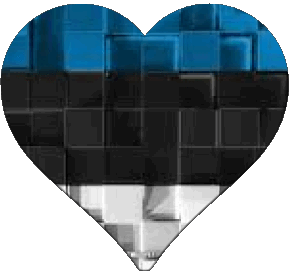 Coeur Estonie Europe Drapeaux 