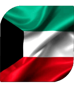 Square Kuwait Asia Flags 