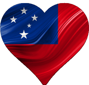 Coeur Samoa Océanie Drapeaux 