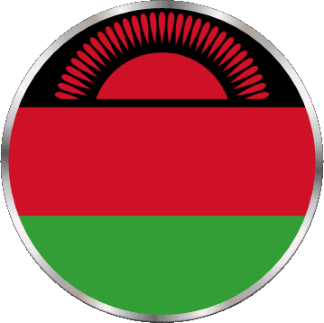 Round Malawi Africa Flags 
