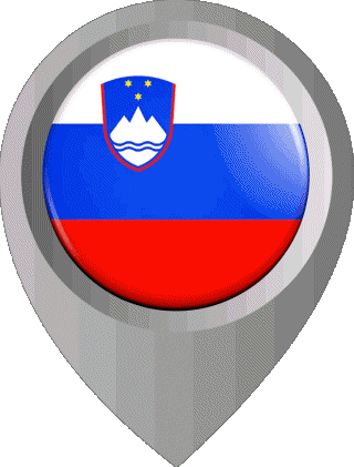 Marcador de ubicación Eslovenia Europa Banderas 