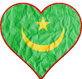 Corazón Mauritania África Banderas 