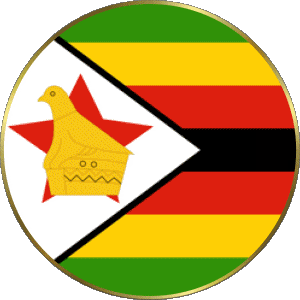Round Zimbabwe Africa Flags 