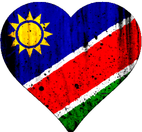 Corazón Namibia África Banderas 