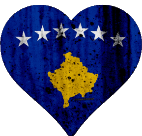 Heart Kosovo Europe Flags 