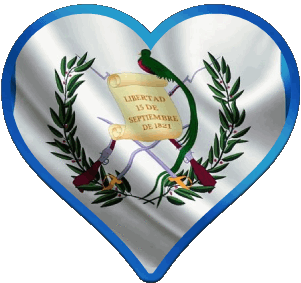 Coeur Guatemala Amériques Drapeaux 