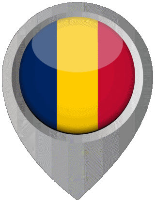 Epingle de Localisation Tchad Afrique Drapeaux 