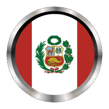 Round - Rings Peru America Flags 