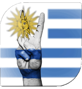 Square Uruguay America Flags 