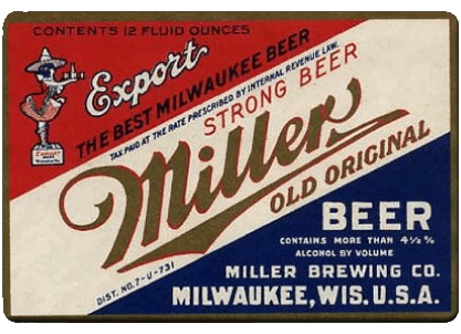 Miller USA Bier Getränke 