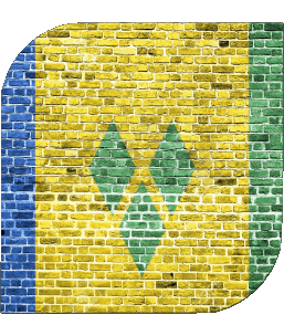 Square Saint Vincent and the Grenadines America Flags 