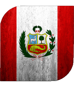 Square Peru America Flags 