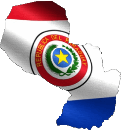 Carta Geografica Paraguay America Bandiere 