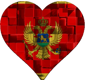 Heart Montenegro Europe Flags 