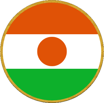 Round Niger Africa Flags 