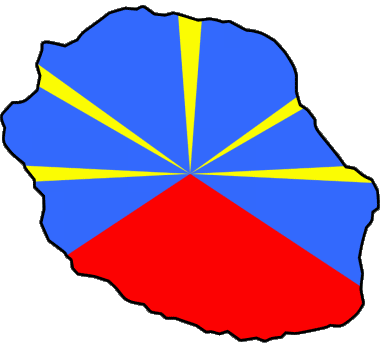 Karte La Réunion D.O.M - T.O.M Frankreich Fahnen 