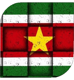 Quadrato Suriname America Bandiere 