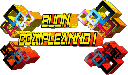 003 Sfondo trasparente Astratto - Geometrico Buon Compleanno Italiano Messagi 