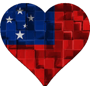Coeur Samoa Océanie Drapeaux 