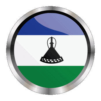 Round - Rings Lesotho Africa Flags 
