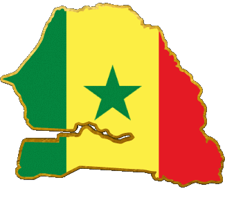 Carte Sénégal Afrique Drapeaux 