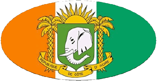 Ovale 01 Côte d Ivoire Afrique Drapeaux 