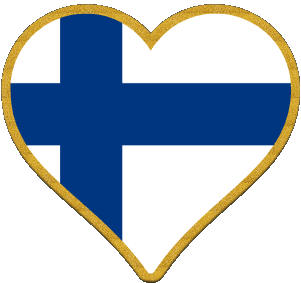 Coeur Finlande Europe Drapeaux 