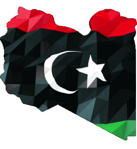 Mapa Libia África Banderas 