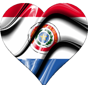 Heart Paraguay America Flags 