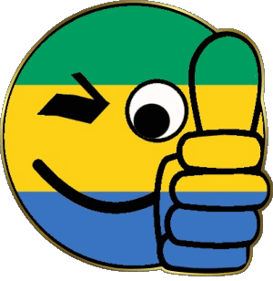 Smiley - OK Gabon Afrique Drapeaux 