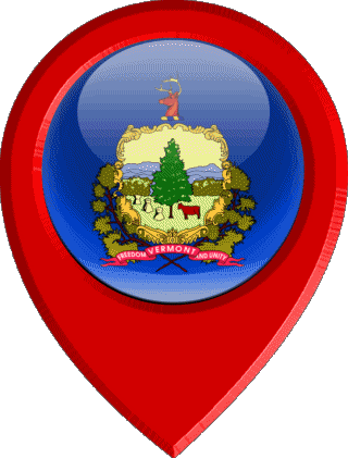 Location Pin Vermont U.S.A - States America Flags 