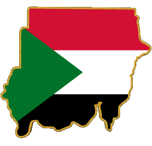 Karte Sudan Afrika Fahnen 