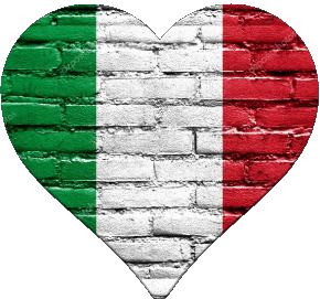 Heart National Italy Europe Flags 