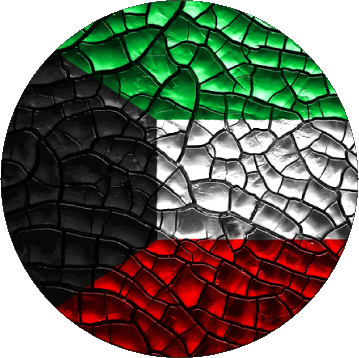 Runde Kuwait Asien Fahnen 