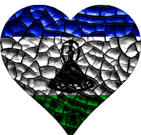 Corazón Lesoto África Banderas 